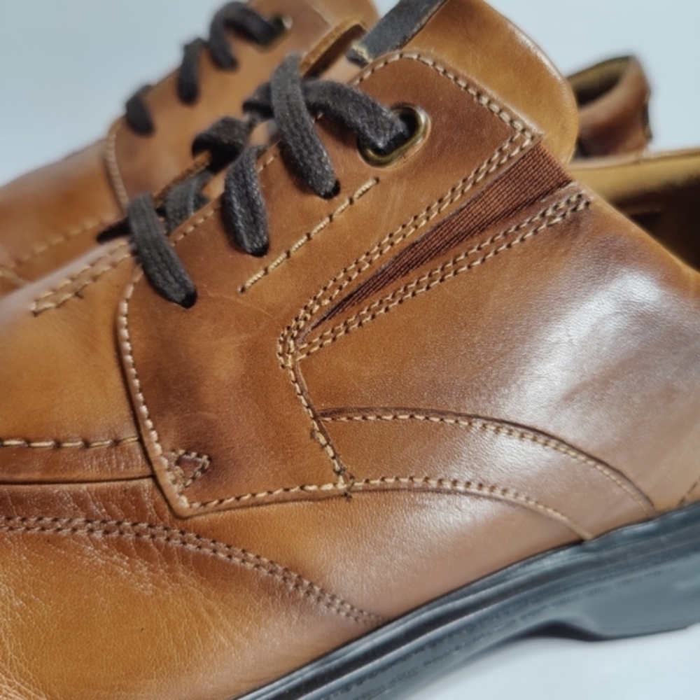 Clarks Men's Gessler Lace Formal Dress Brown Leather Oxford Shoes Size 14 - Picture 7 of 12